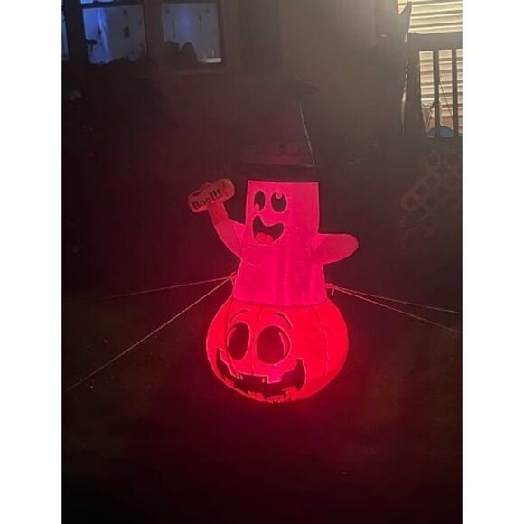 5FT Halloween Inflatables Decorations Outdoor Pumpkin Ghost...